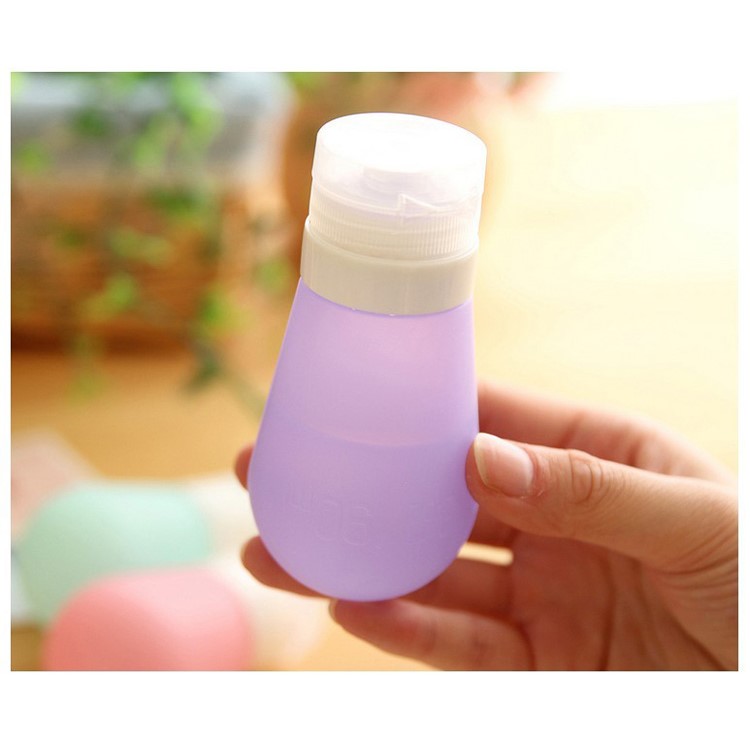 90ML Bulb Shape Food Grade FDA Certified Silicone Travel Bottle - Pink-13