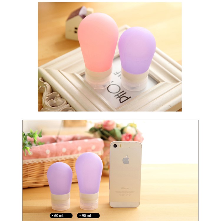 90ML Bulb Shape Food Grade FDA Certified Silicone Travel Bottle - Pink-17