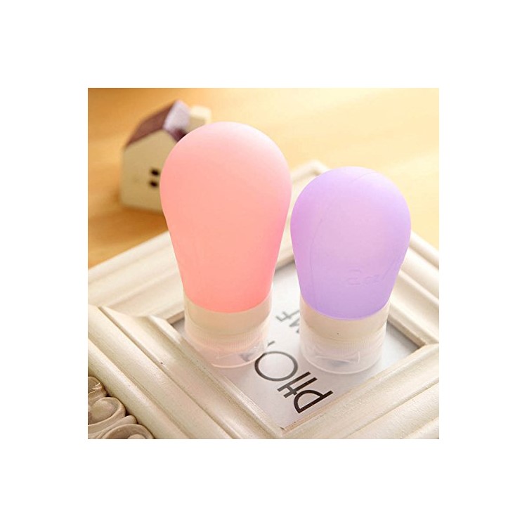 90ML Bulb Shape Food Grade FDA Certified Silicone Travel Bottle - Pink-3