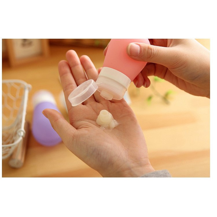 90ML Bulb Shape Food Grade FDA Certified Silicone Travel Bottle - Pink-6