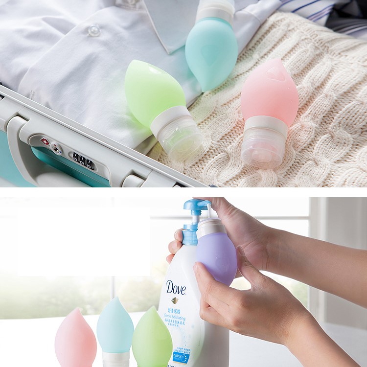 75ML Peach Shape Silicone Travel Bottle - Pink-9