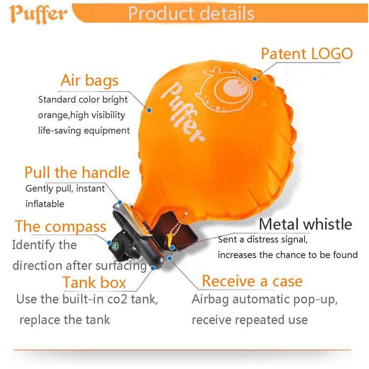 PUFFER Swimming Inflatable Survival Bracelet Anti-drowning Floating Gasbag Buoyancy Wristband-2