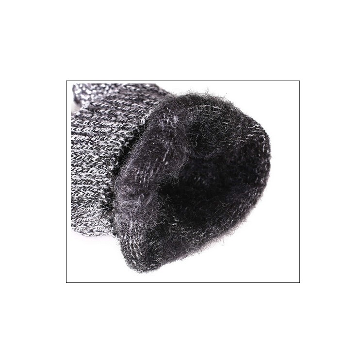 Unisex Touchscreen Texting Gloves Warm Winter Knitted Glove - Black Melange-5