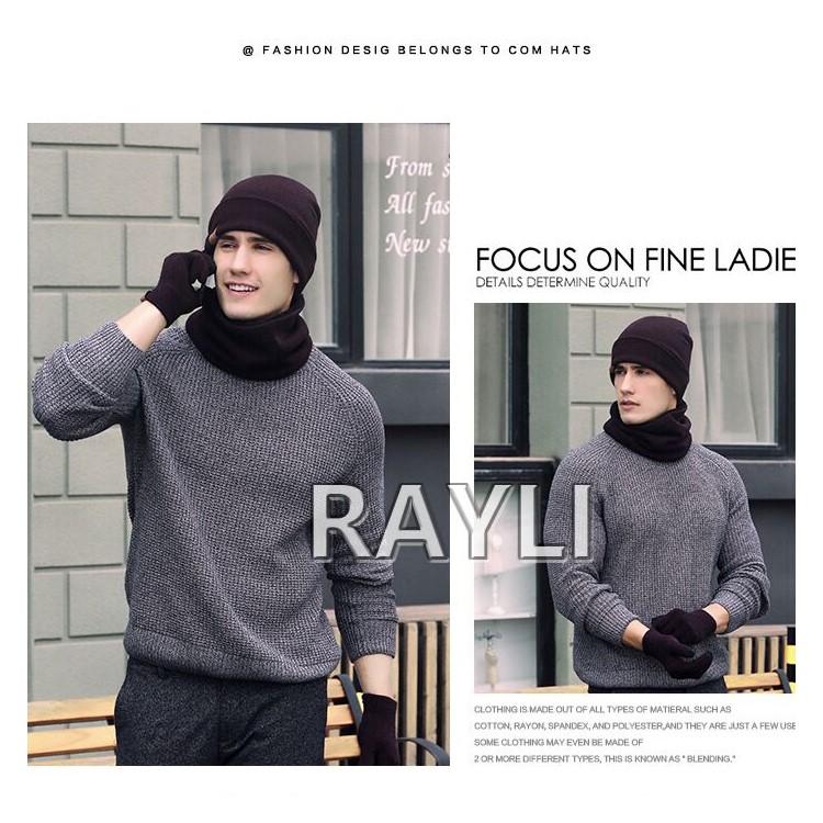 Unisex Touchscreen Texting Gloves Warm Winter Knitted Glove - Black-6
