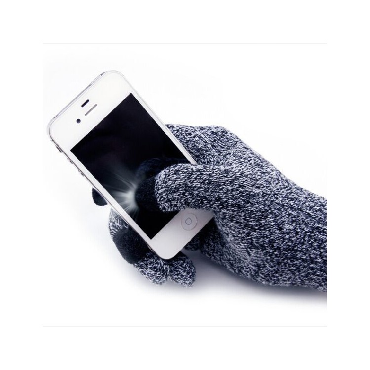 Unisex Touchscreen Texting Gloves Warm Winter Knitted Glove - Black-7