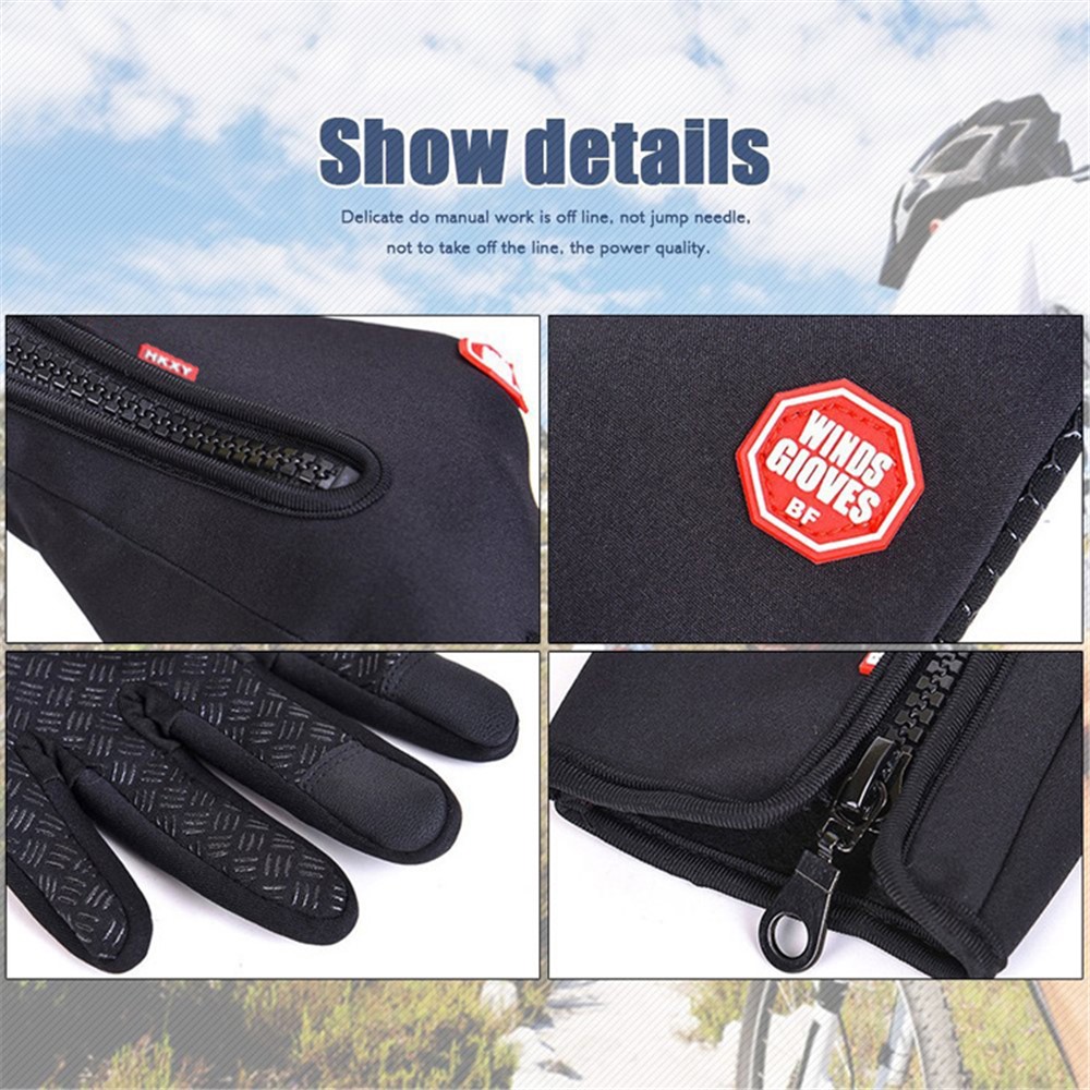 1 Paire Écran Tactile Des Gants De Gants Antidérapants De Doigts À L'esson - Noir / S-9