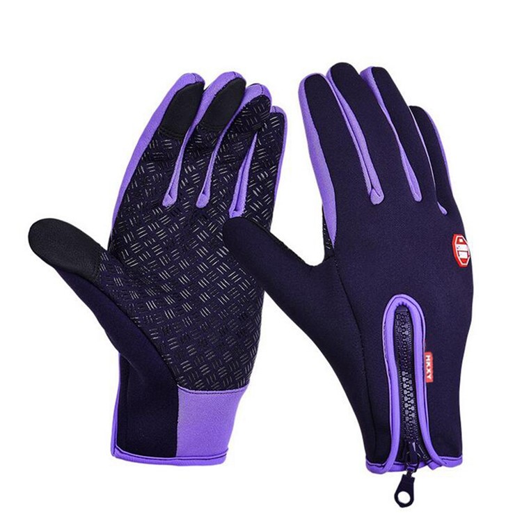 purple cycling gloves