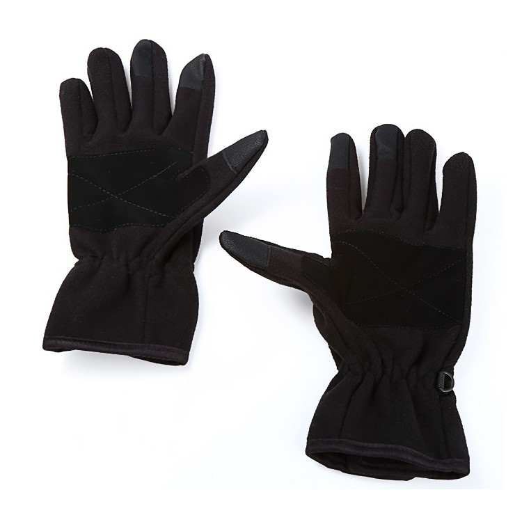 1 Pair WINDTOUR Cycling Touch Screen Gloves Polar Fleece Warm Gloves - Black / M Size-2