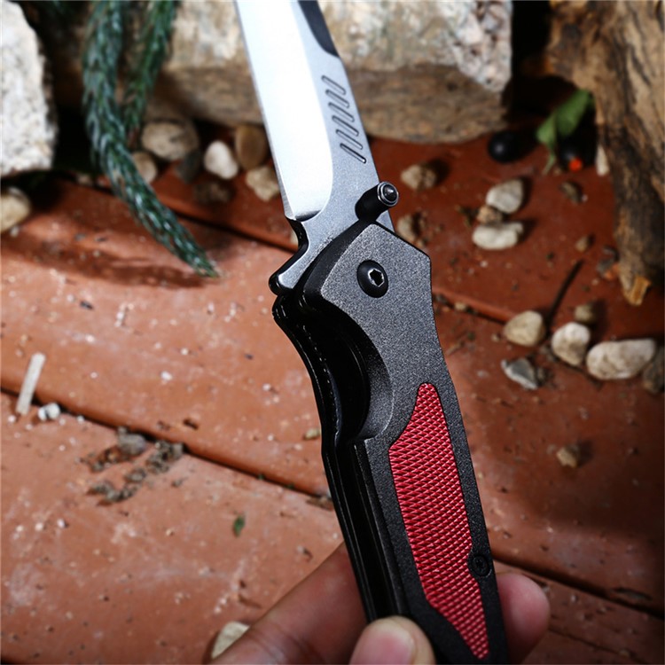 PA36 Multi-functional Semi-automatic Folding Knife for Outdoor Use - Black-6