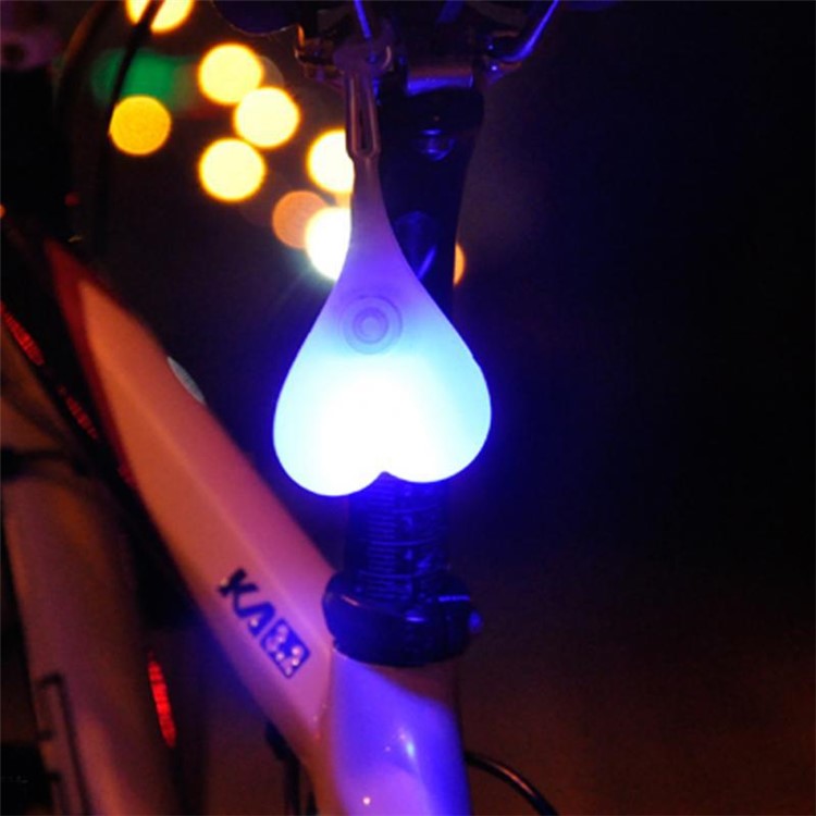 Wholesale Bike Rear Light Heart Shaped Night Warning Tail Light Multi