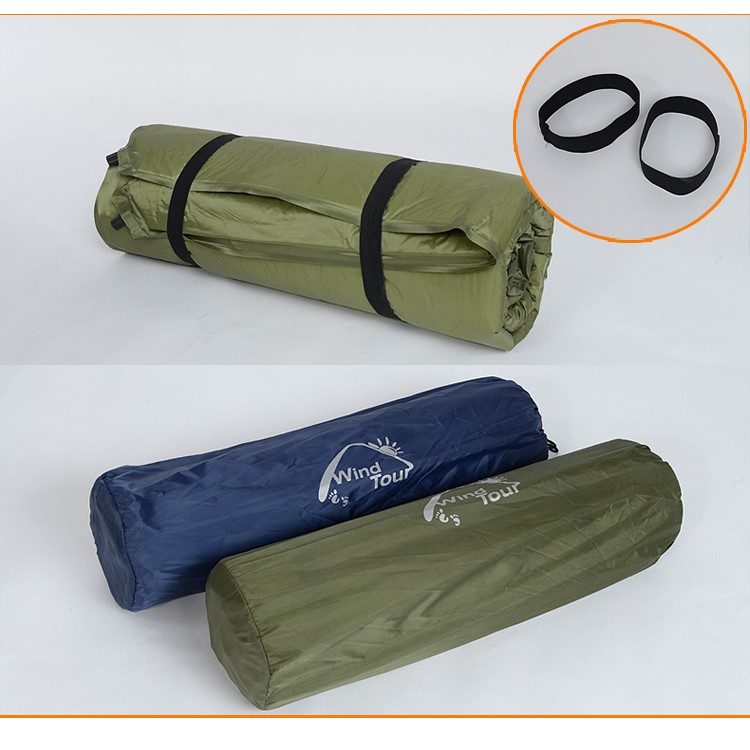 WIND TOUR Outdoor Camping Double Automatic Inflated Mattress with Pillow, Size: 185 x 130 x 3cm - Army Green-5