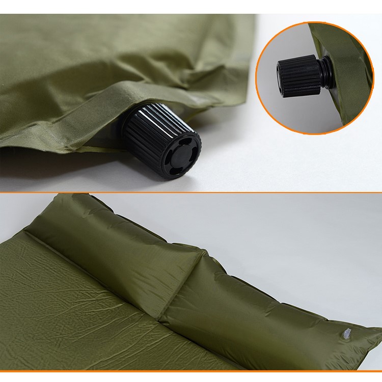 WIND TOUR Outdoor Camping Double Automatic Inflated Mattress with Pillow, Size: 185 x 130 x 3cm - Army Green-8