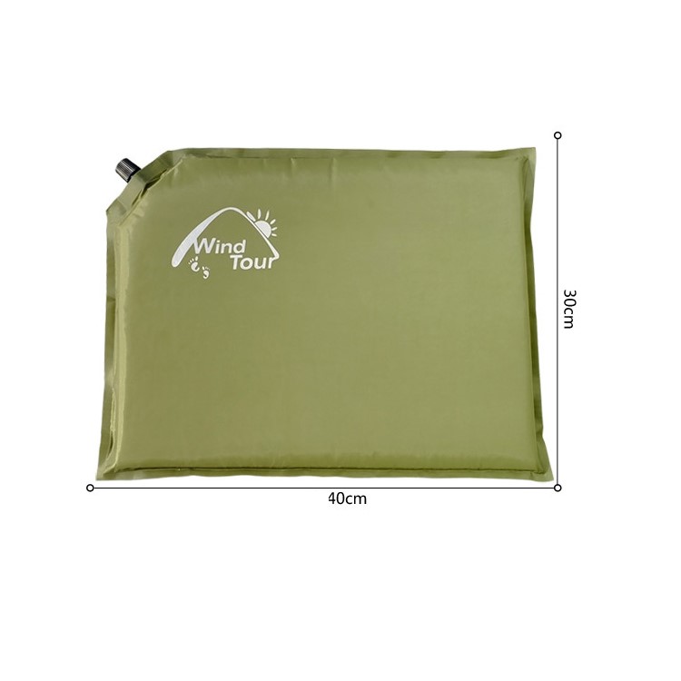 WIND TOUR Camping Travel Seat Collapsible Inflatable Cushion 30x40x3cm - Army Green-4