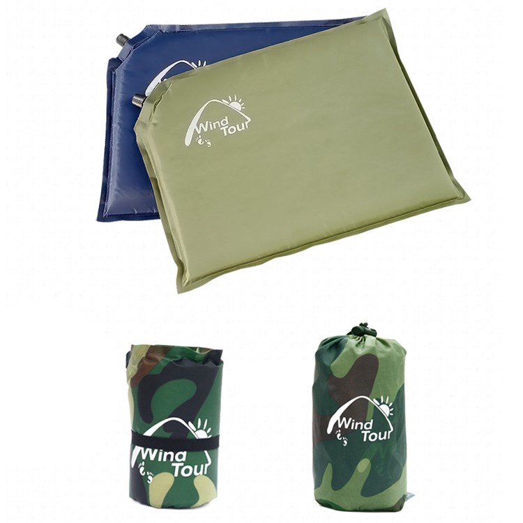 WIND TOUR Camping Travel Seat Collapsible Inflatable Cushion 30x40x3cm - Army Green-5