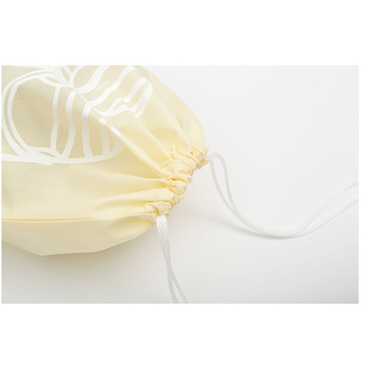 10 Pcs/Lot Non-Woven Dual Drawstring Shoe Bags with See Through Window - Beige / Size: M-2