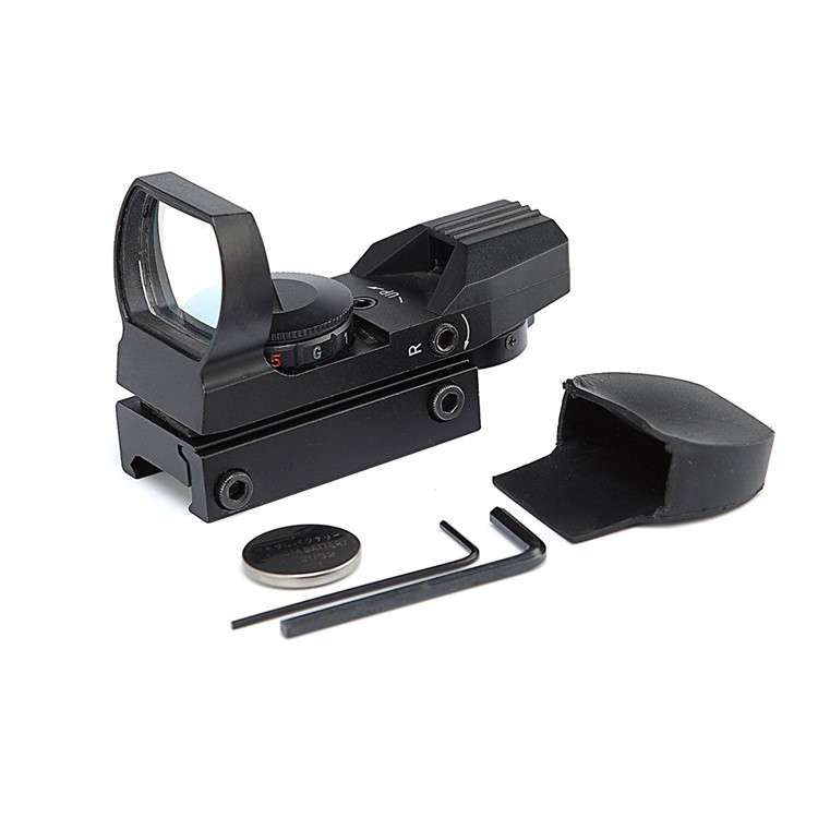 Red and Green Reflex Sight with 4 Reticles - Black-11
