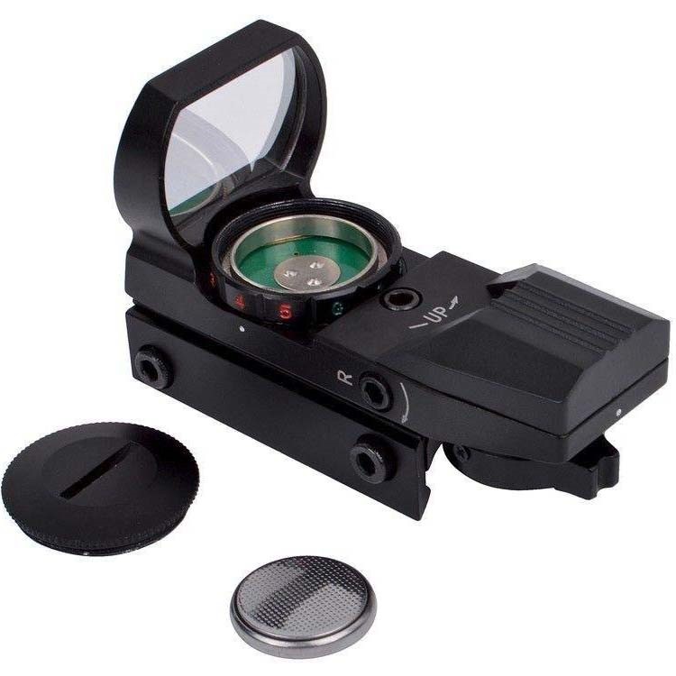 Red and Green Reflex Sight with 4 Reticles - Black-4