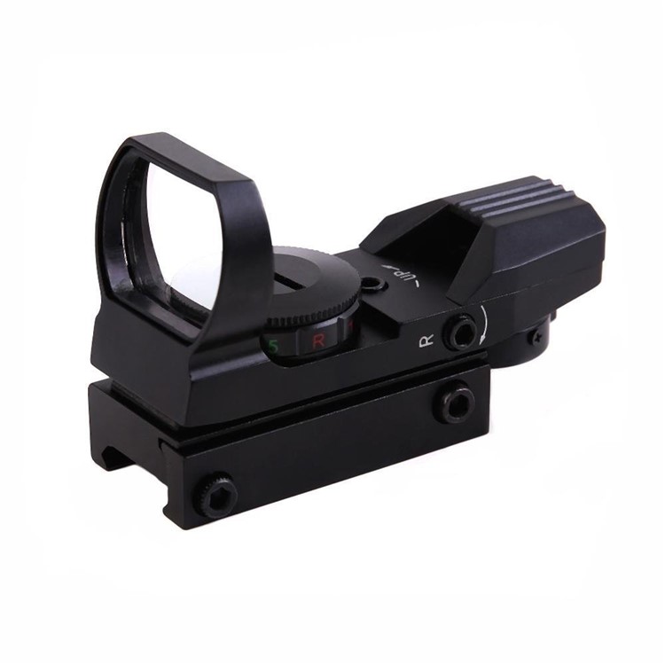 Red and Green Reflex Sight with 4 Reticles - Black-7