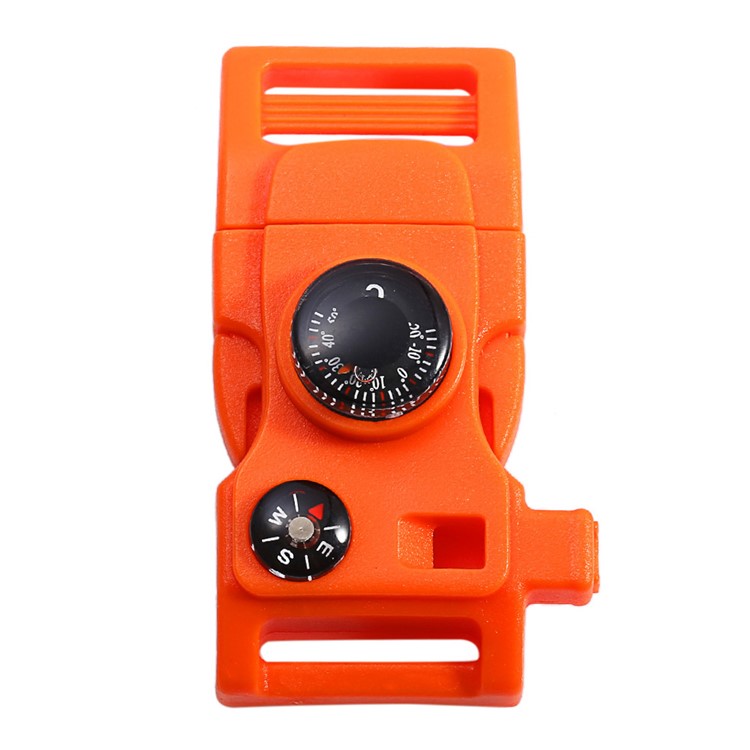 2pcs Multifunctional Survival Fire Starters with Compass Whistle Scraper - Orange-4