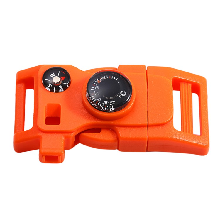 2pcs Multifunctional Survival Fire Starters with Compass Whistle Scraper - Orange-5