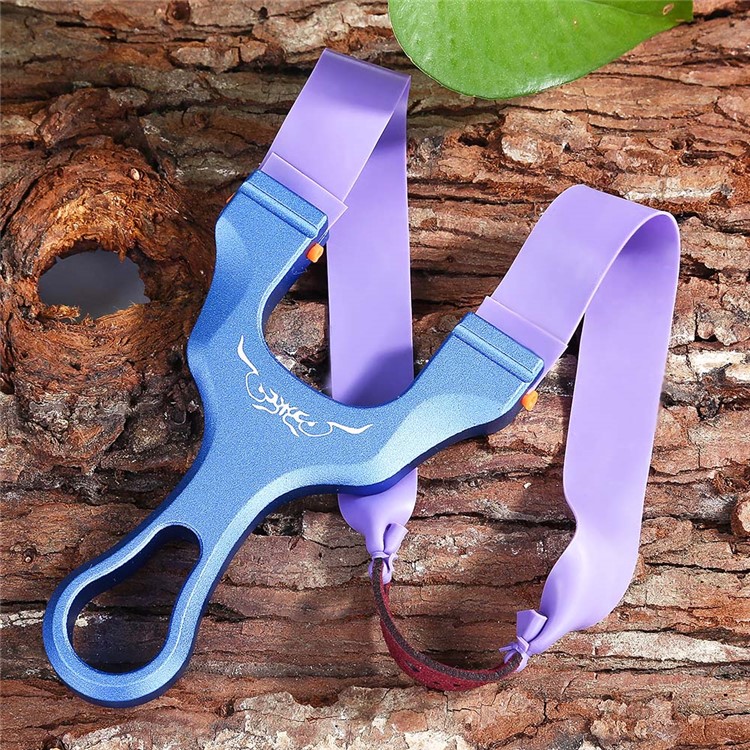 Outdoor Hunting Titanium Magnesium Aluminum Alloy Catapult Slingshot - Blue-1