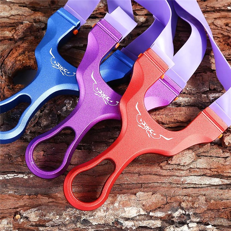 Outdoor Hunting Titanium Magnesium Aluminum Alloy Catapult Slingshot - Blue-4