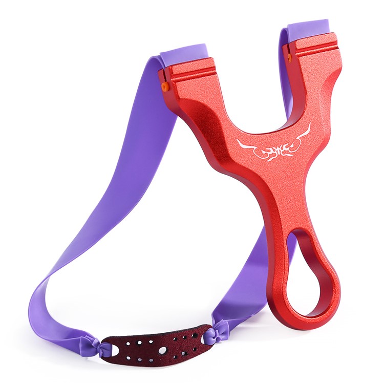 Outdoor Titanium Magnesium Aluminum Alloy Catapult Hunting Slingshot - Red-1