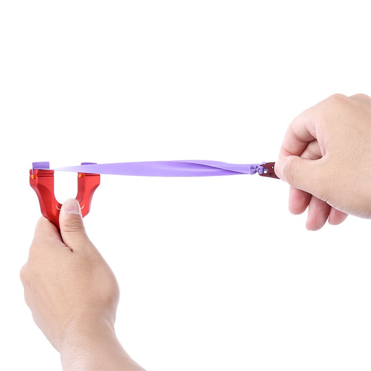 Outdoor Titanium Magnesium Aluminum Alloy Catapult Hunting Slingshot - Red-6