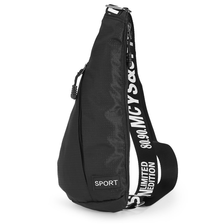 MCYS&JPN Men Women Casual Sports Nylon Chest Bag Sling Bag - Black-1