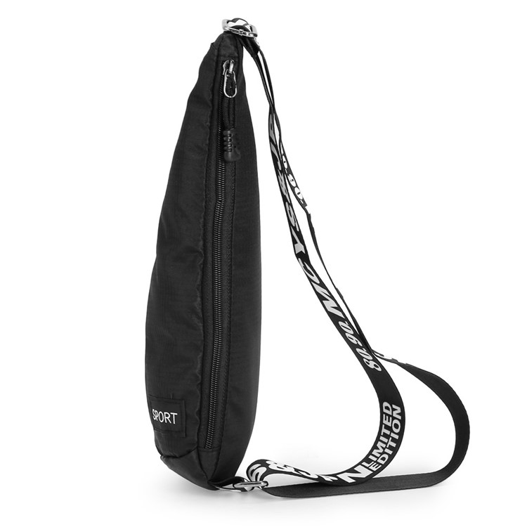 MCYS&JPN Men Women Casual Sports Nylon Chest Bag Sling Bag - Black-3