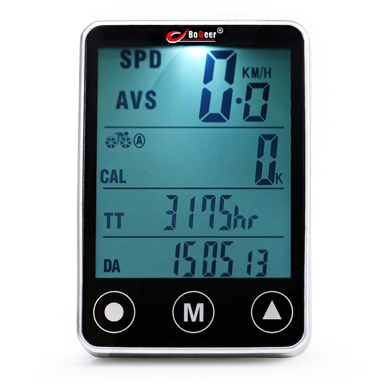 BOGEER YT-308 2" Touch Screen 24-Function Waterproof Wired Bike Computer - Black / Silver-1