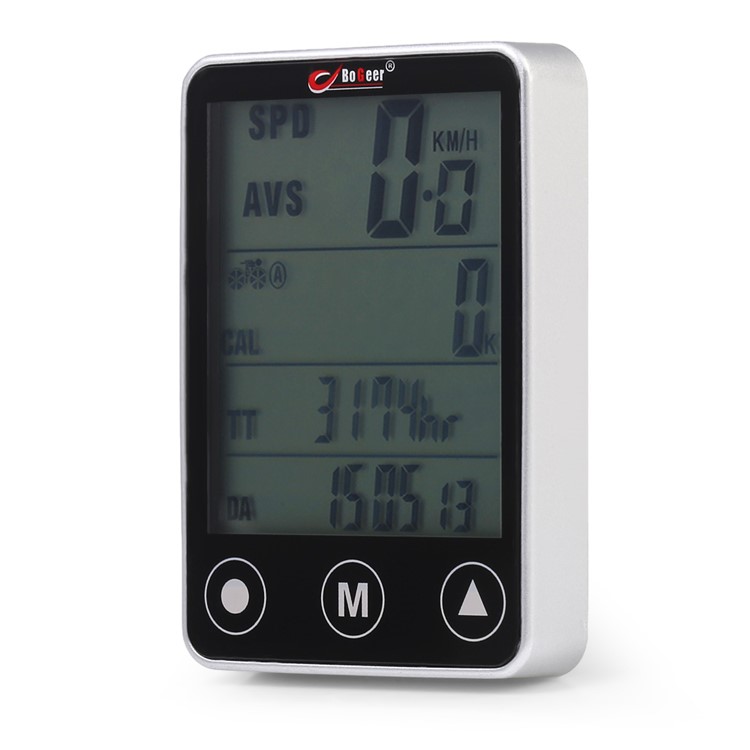 BOGEER YT-308 2" Touch Screen 24-Function Waterproof Wired Bike Computer - Black / Silver-2