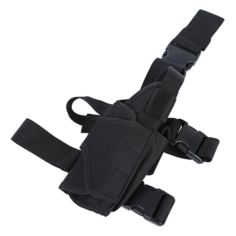 Outdoor Multi-functional Leg Bag Tactical Pouch with Waist Belt - Black-2