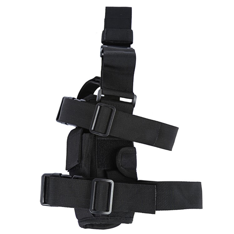 Outdoor Multi-functional Leg Bag Tactical Pouch with Waist Belt - Black-3