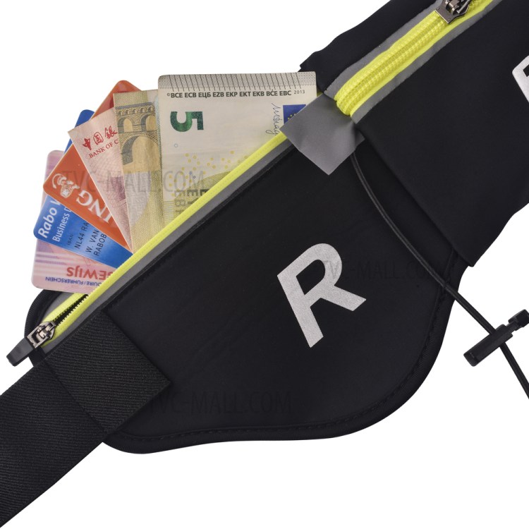 ROMIX RH42 Zippered Waist Belt Bag for Traveling Running Jogging - Black-8