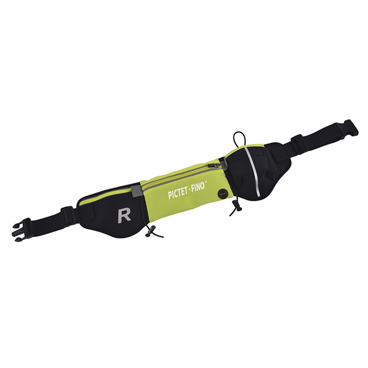 ROMIX RH42 Zippered Sports Waist Belt Bag for Running Jogging Traveling - Black / Green-2