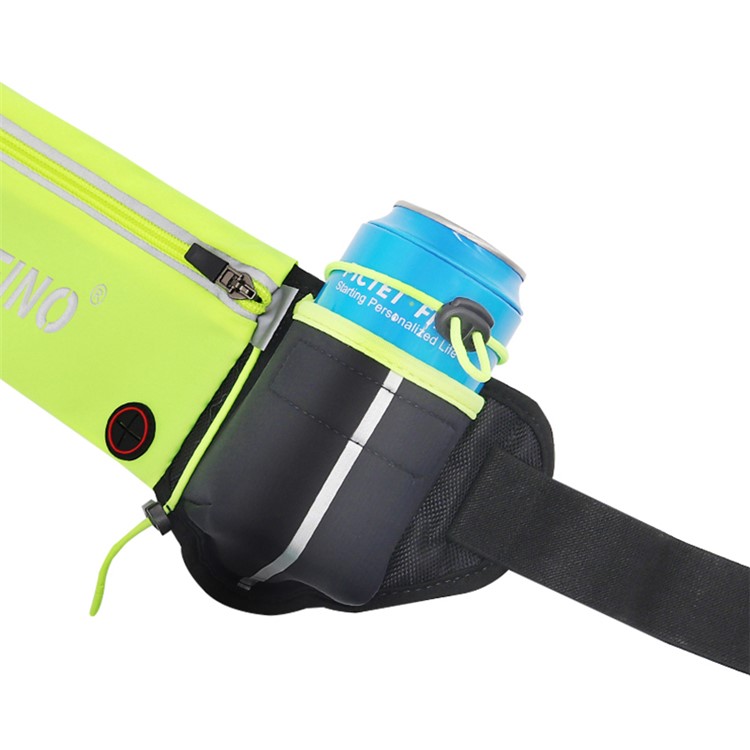 ROMIX RH42 Zippered Sports Waist Belt Bag for Running Jogging Traveling - Black / Green-4