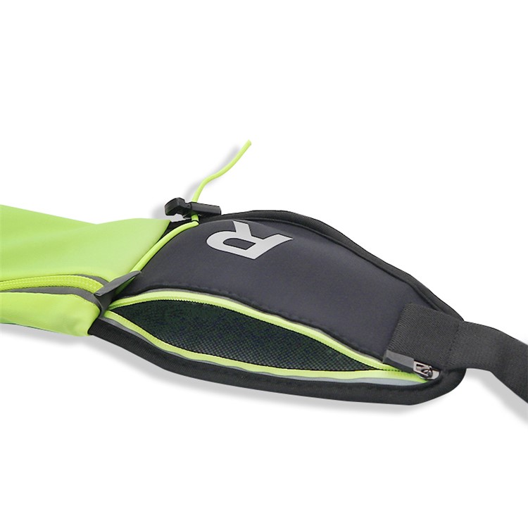 ROMIX RH42 Zippered Sports Waist Belt Bag for Running Jogging Traveling - Black / Green-5