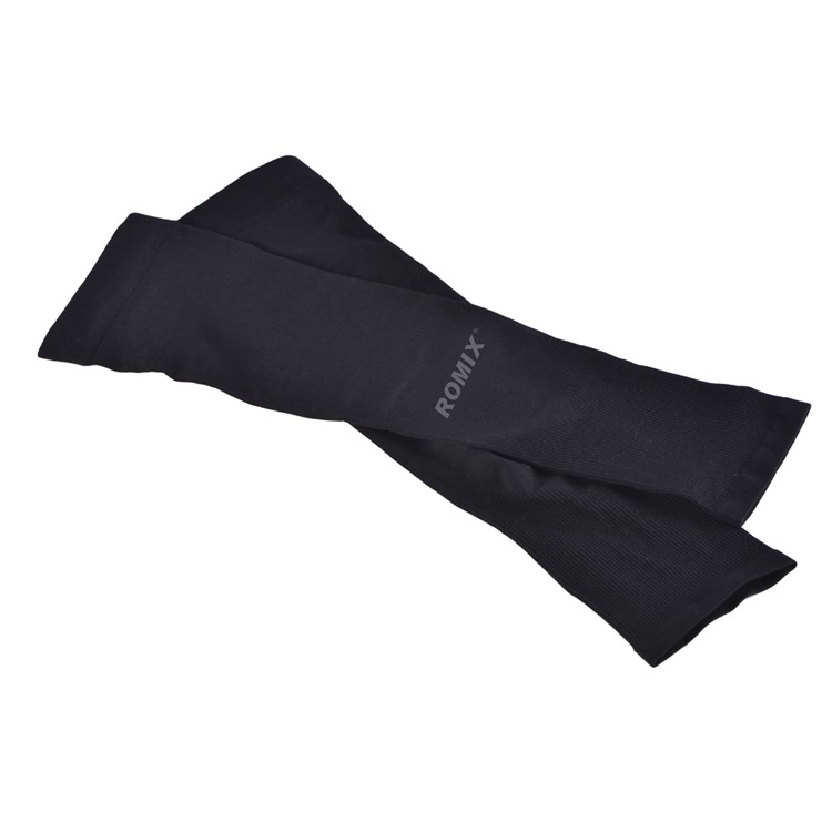 1 Pair ROMIX RH41 Cooling Arm Sleeves UV Protection for Bike Hike Golf Cycle Drive etc - Black-1