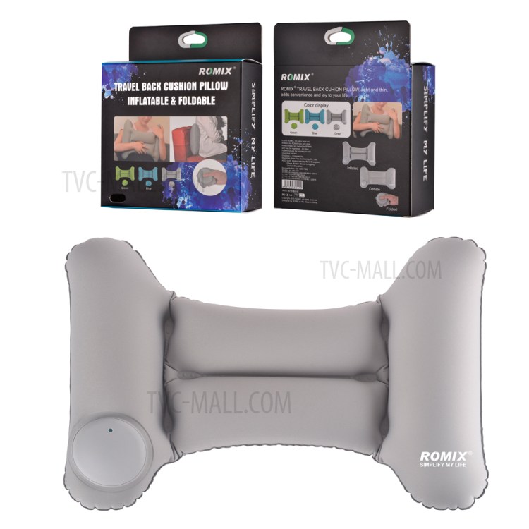 ROMIX RH35 Travel Folding Self-inflating Back Cushion Pillow - Grey-10