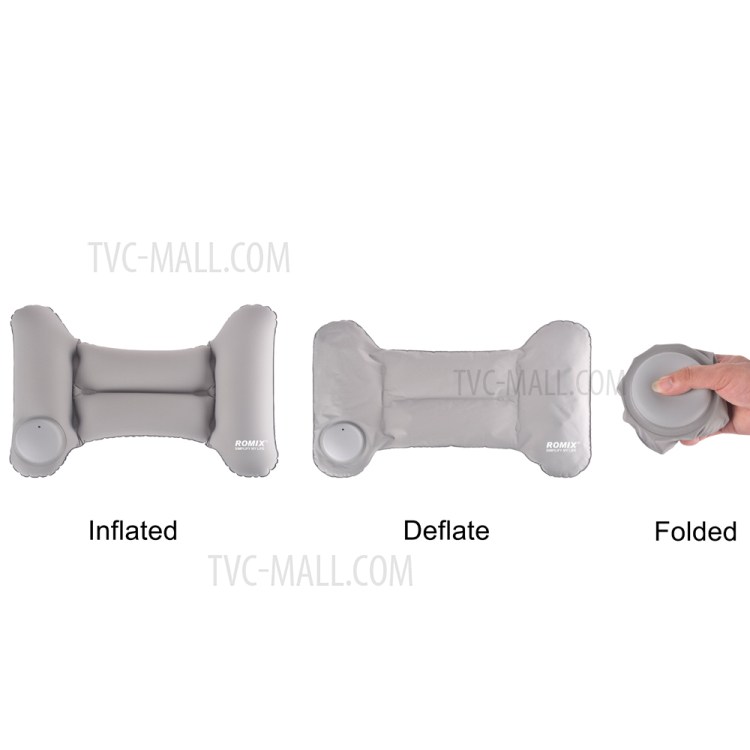 ROMIX RH35 Travel Folding Self-inflating Back Cushion Pillow - Grey-11