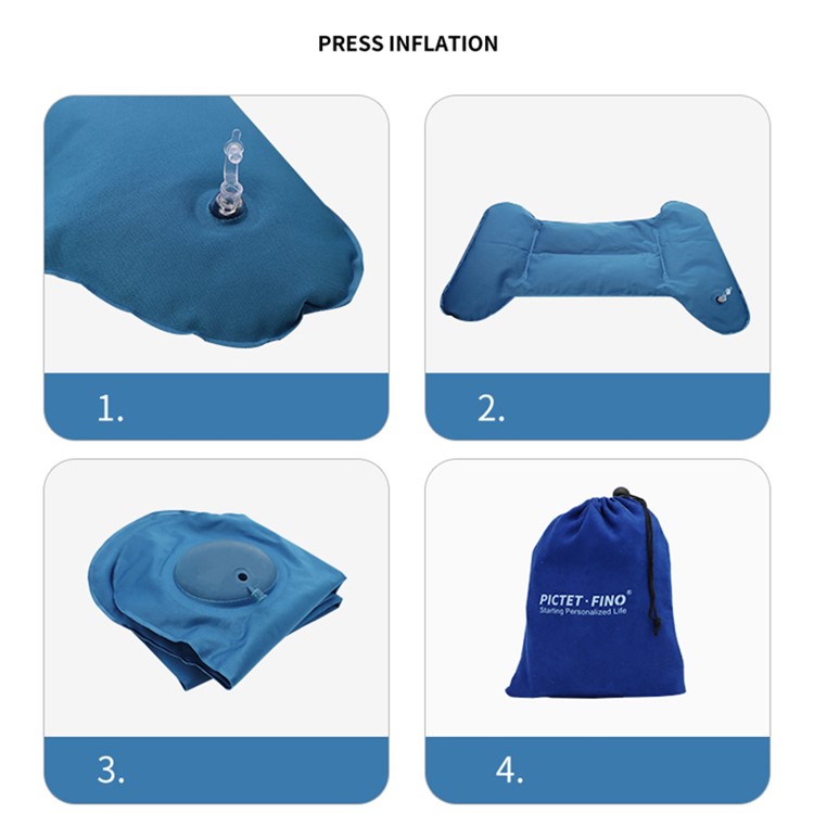 ROMIX RH35 Travel Folding Self-inflating Back Cushion Pillow - Grey-7
