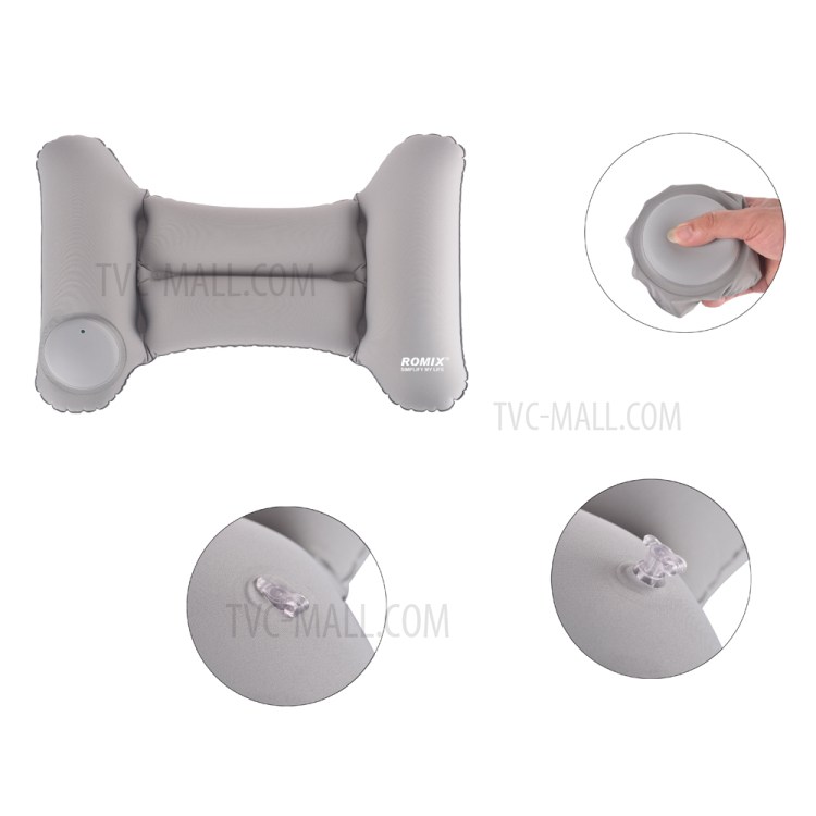 ROMIX RH35 Travel Folding Self-inflating Back Cushion Pillow - Grey-9
