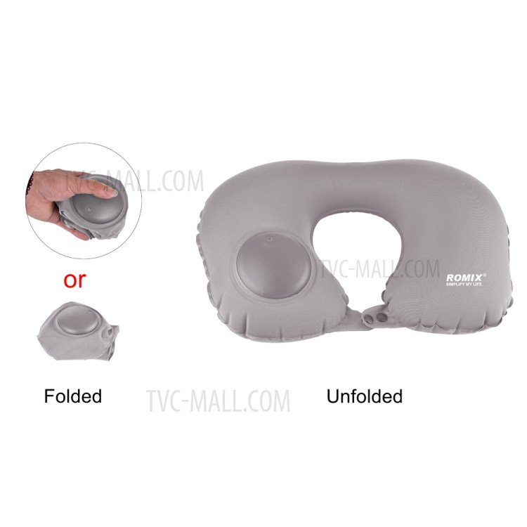 Romix RH34 U collo di corsa cuscino gonfiabile e pieghevole Pillow - Grigio-6
