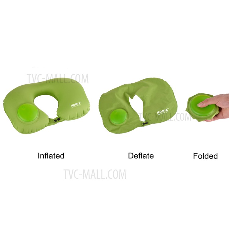 ROMIX RH34 U-shaped Restoration Inflatable Travel Neck Pillow - Green-11