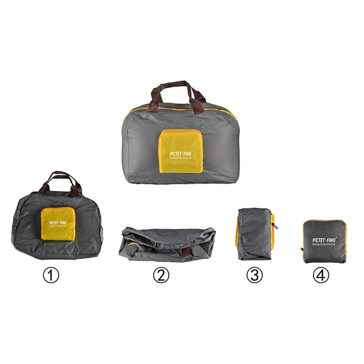 ROMIX RH29 Unisex Foldable Travel Duffel Bag Sports Gym Water Resistant Nylon Luggage Handbag - Grey-4