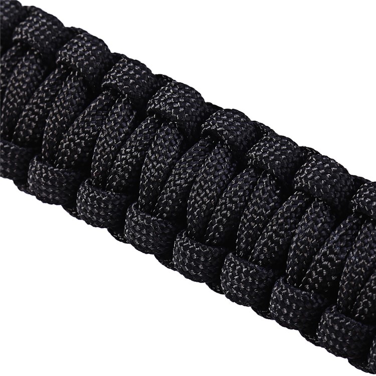 5pcs/set 5 in 1 Outdoor Survival Bracelet with Whistle, Flintstone, Compass, Scraper, Reflective Strip - Black-3