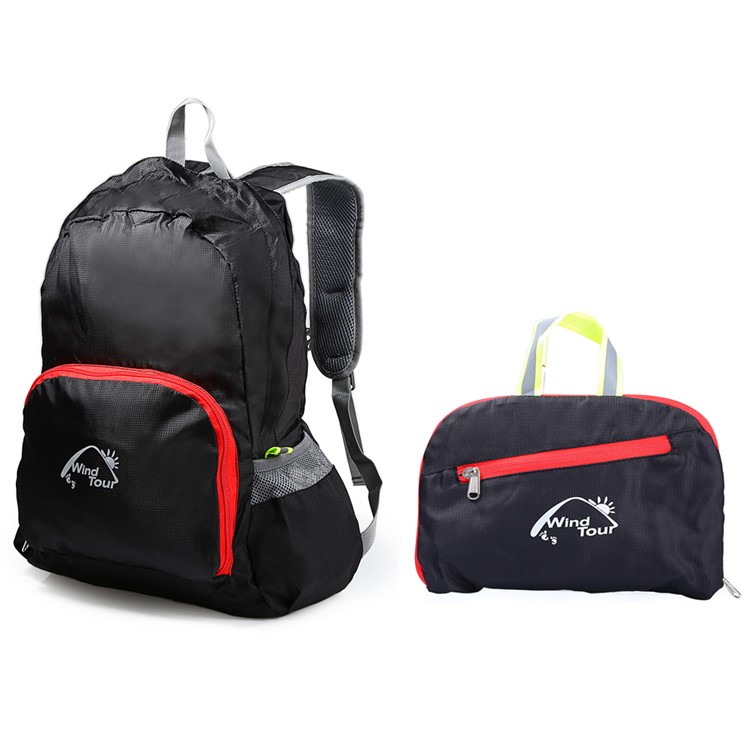 WIND TOUR 25L Multi-function Folding Unisex Travel Backpack - Black-1