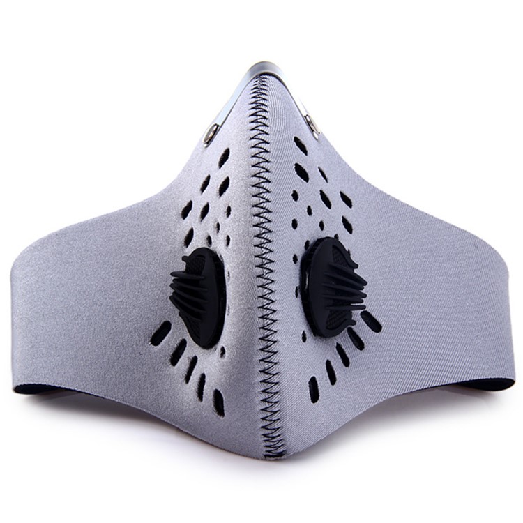 Outdoor Sports Cycling Activated Carbon Filter Mask Face Mask - Grey-2