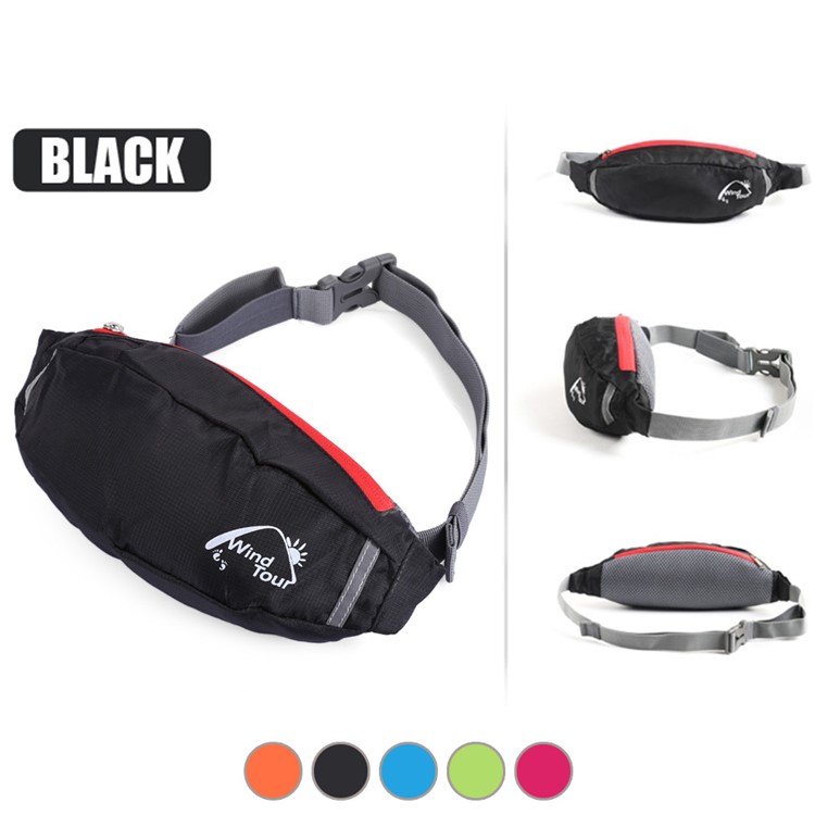 WIND TOUR Outdoor Cycling Running Portable Waist Bag - Black-1